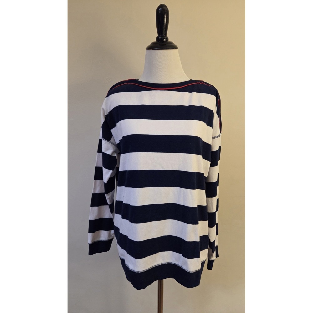 Lauren Ralph Lauren LRL Active Long Sleeve  Shirt Anchor Striped Sail Club Wms L